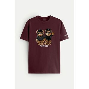 Tričko, Barva Bordó, s Potiskem Bears obraz