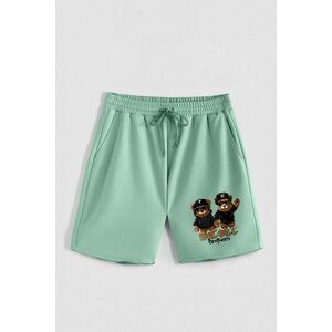 Kraťasy, Barva Světle Zelená, s Potiskem Hedrix Bears obraz