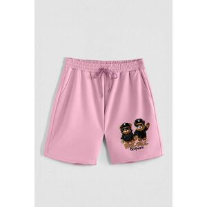 Kraťasy, Barva Růžová, s Potiskem Hedrix Bears obraz