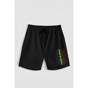 Kraťasy, Barva Černá, s Potiskem Hedrix Logo obraz