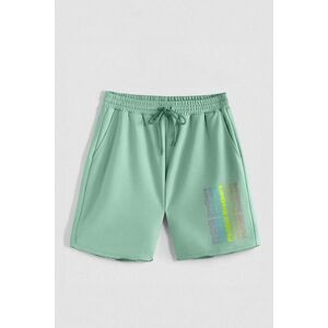 Kraťasy, Barva Světle Zelená, s Potiskem Hedrix Logo obraz