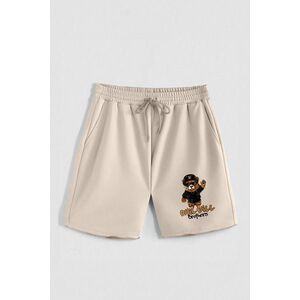 Kraťasy, Barva Ecru, s Potiskem Hedrix B Bear obraz