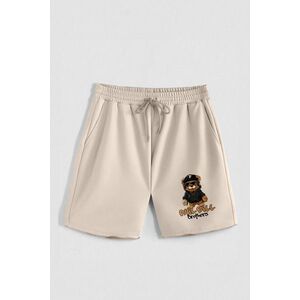 Kraťasy, Barva Ecru, s Potiskem Hedrix P Bear obraz