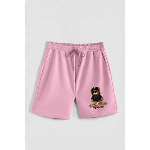 Kraťasy, Barva Růžová, s Potiskem Hedrix P Bear obraz