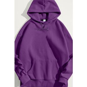 Mikina s Kapucí, Barva Fialová , s Potiskem Regular Hoodie obraz