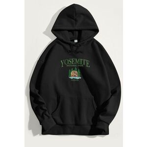 Mikina s Kapucí, Barva Černá, s Potiskem Yosemite Park obraz
