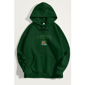 Mikina s Kapucí, Barva Zelená, s Potiskem Yosemite Park obraz