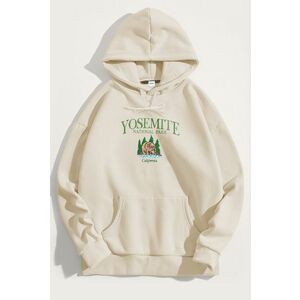 Mikina s Kapucí, Barva Ekru, s Potiskem Yosemite Park obraz