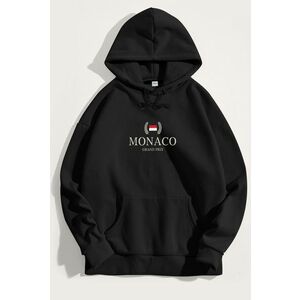 Mikina s Kapucí, Barva Černá, s Potiskem Monaco Grand Prix obraz
