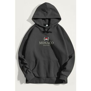 Mikina s Kapucí, Barva Železitě Šedá, s Potiskem Monaco Grand Prix obraz