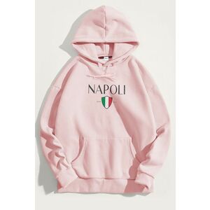 Mikina s Kapucí, Barva Růžová, s Potiskem Napoli obraz