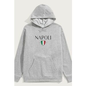 Mikina s Kapucí, Barva Šedá, s Potiskem Napoli obraz