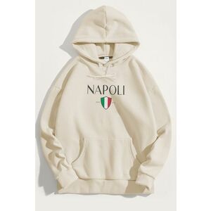 Mikina s Kapucí, Barva Ekru, s Potiskem Napoli obraz