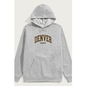 Mikina s Kapucí, Barva Šedá, s Potiskem Denver Colorado obraz