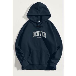 Mikina s Kapucí, Barva Modrá, s Potiskem Denver Colorado obraz