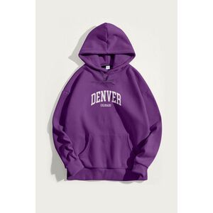 Mikina s Kapucí, Barva Fialová , s Potiskem Denver Colorado obraz