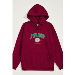 Mikina s Kapucí, Barva Bordó, s Potiskem National Team obraz