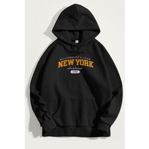 Mikina s Kapucí, Barva Černá, s Potiskem New York Millionaires obraz