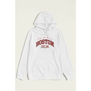Mikina s Kapucí, Barva Bílá, s Potiskem Boston Original obraz