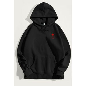 Mikina s Kapucí, Barva Černá, s Potiskem Whistler Club Red obraz