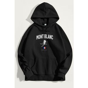 Mikina s Kapucí, Barva Černá, s Potiskem Mont Blanc Alps obraz