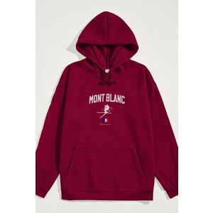 Mikina s Kapucí, Barva Bordó, s Potiskem Mont Blanc Alps obraz