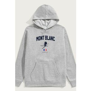 Mikina s Kapucí, Barva Šedá, s Potiskem Mont Blanc Alps obraz