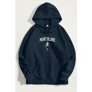 Mikina s Kapucí, Barva Modrá, s Potiskem Mont Blanc Alps obraz