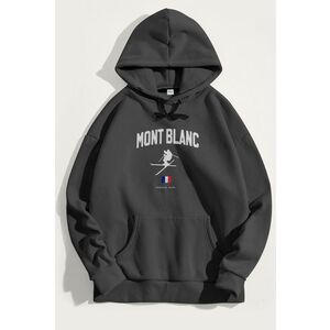 Mikina s Kapucí, Barva Železitě Šedá, s Potiskem Mont Blanc Alps obraz