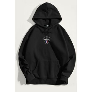 Mikina s Kapucí, Barva Černá, s Potiskem Mont Blanc Flag obraz