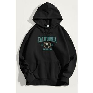 Mikina s Kapucí, Barva Černá, s Potiskem California Tennis Club obraz