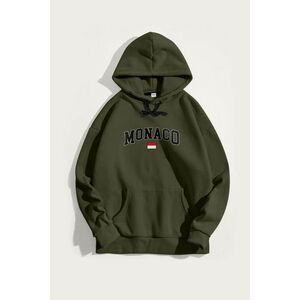 Mikina s Kapucí, Barva Khaki, s Potiskem Monaco Flag obraz