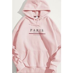 Mikina s Kapucí, Barva Růžová, s Potiskem Paris Dream Makers obraz