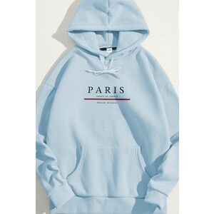 Mikina s Kapucí, Barva Nebesky Modrá , s Potiskem Paris Dream Makers obraz