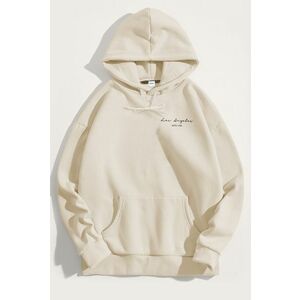 Mikina s Kapucí, Barva Ekru, s Potiskem Los Angeles Calligraphy obraz