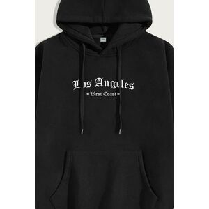Mikina s Kapucí, Barva Černá, s Potiskem West Coast Los Angeles obraz