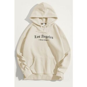 Mikina s Kapucí, Barva Ekru, s Potiskem West Coast Los Angeles obraz