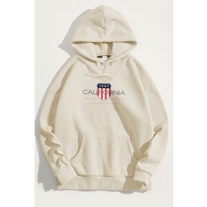 Mikina s Kapucí, Barva Ekru, s Potiskem Cali 1927 obraz