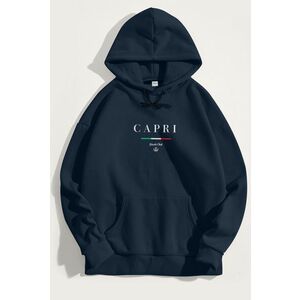 Mikina s Kapucí, Barva Modrá, s Potiskem Capri Yacht Club obraz