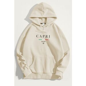 Mikina s Kapucí, Barva Ekru, s Potiskem Capri Yacht Club obraz