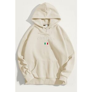 Mikina s Kapucí, Barva Ekru, s Potiskem Cortina Ski Club obraz