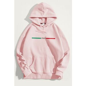 Mikina s Kapucí, Barva Růžová, s Potiskem Italia Red Green obraz