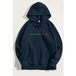 Mikina s Kapucí, Barva Modrá, s Potiskem Italia Red Green obraz