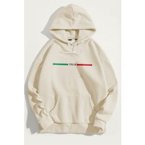 Mikina s Kapucí, Barva Ekru, s Potiskem Italia Red Green obraz
