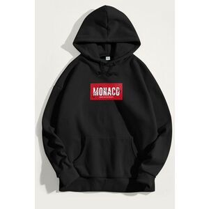 Mikina s Kapucí, Barva Černá, s Potiskem Monaco Circuit obraz