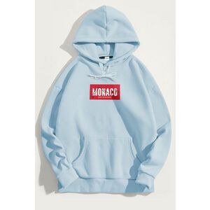 Mikina s Kapucí, Barva Nebesky Modrá , s Potiskem Monaco Circuit obraz