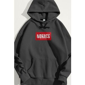 Mikina s Kapucí, Barva Železitě Šedá, s Potiskem Monaco Circuit obraz