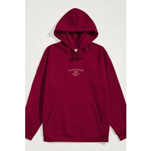 Mikina s Kapucí, Barva Bordó, s Potiskem Fairbanks Alaska obraz