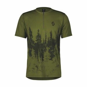SCOTT Cyklistický dres s krátkým rukávem - TRAIL FLOW ZIP SS - zelená obraz