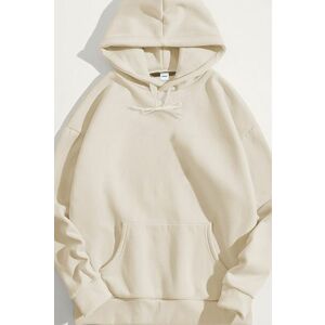 Mikina s Kapucí, Barva Ekru, s Potiskem Mont Blanc Grey Calligraphy obraz